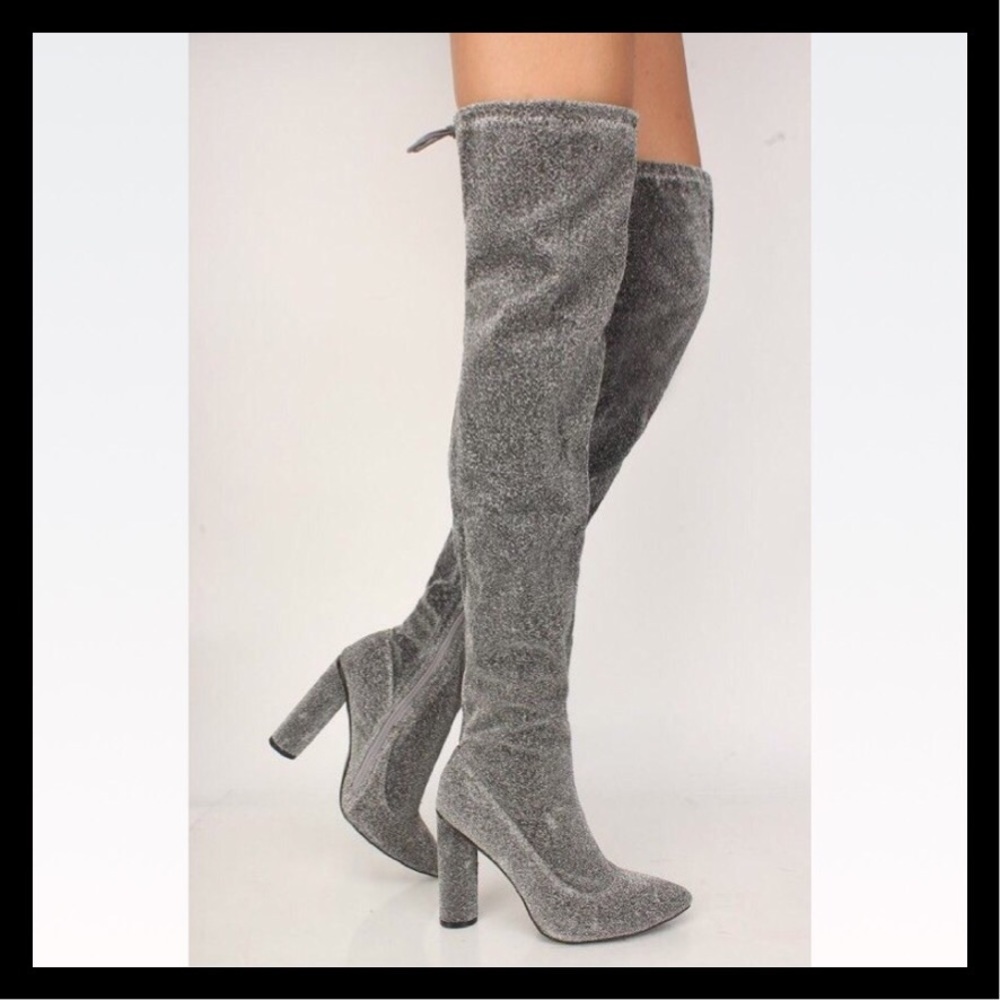 ❤️Size 10 Sexy Shimmer Thigh High Boots NIB - Picture 2 of 5